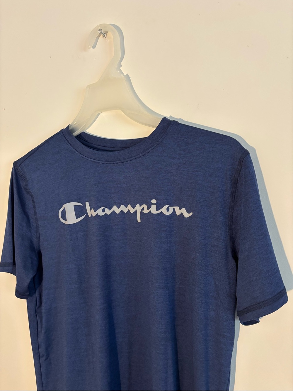 Champion Youth XL 14/16 Navy Blue Logo Short Sleeve Athletic T-Shirt - Picture 2 of 8